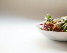 vegetable dish in white ceramic bowl